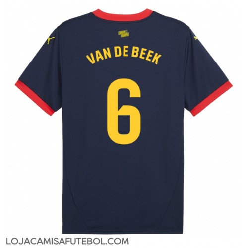 Camisa de Futebol Girona Donny van de Beek #6 Equipamento Secundário 2024-25 Manga Curta